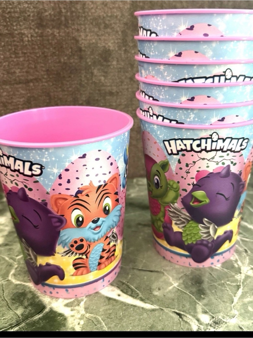 7 COUNT - Hatchimals Party Favors 16oz Plastic Tumbler Cups -